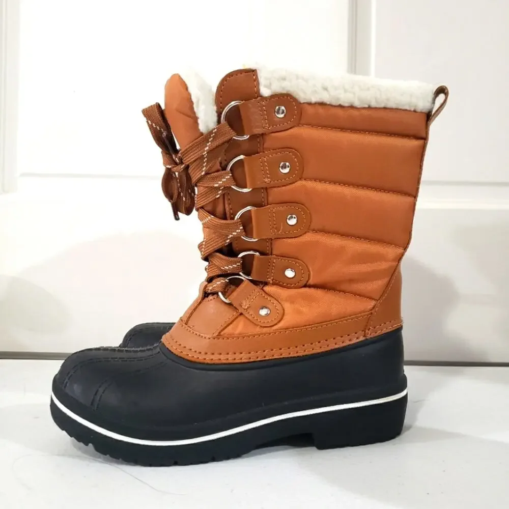 Winter insulated snow brown black warm cozy DSG Kids' Powder 200g Boots size 2